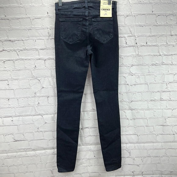 ⭐️L’Agence Marguerite High Waist Skinny Jeans size 25 nwt Dark Graphite - Picture 5 of 9